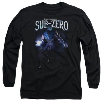 Black men's long sleeve t-shirt with Mortal Kombat Sub-zero graphic