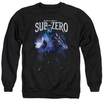 Black men's crewneck sweatshirt with Mortal Kombat Sub-zero graphic