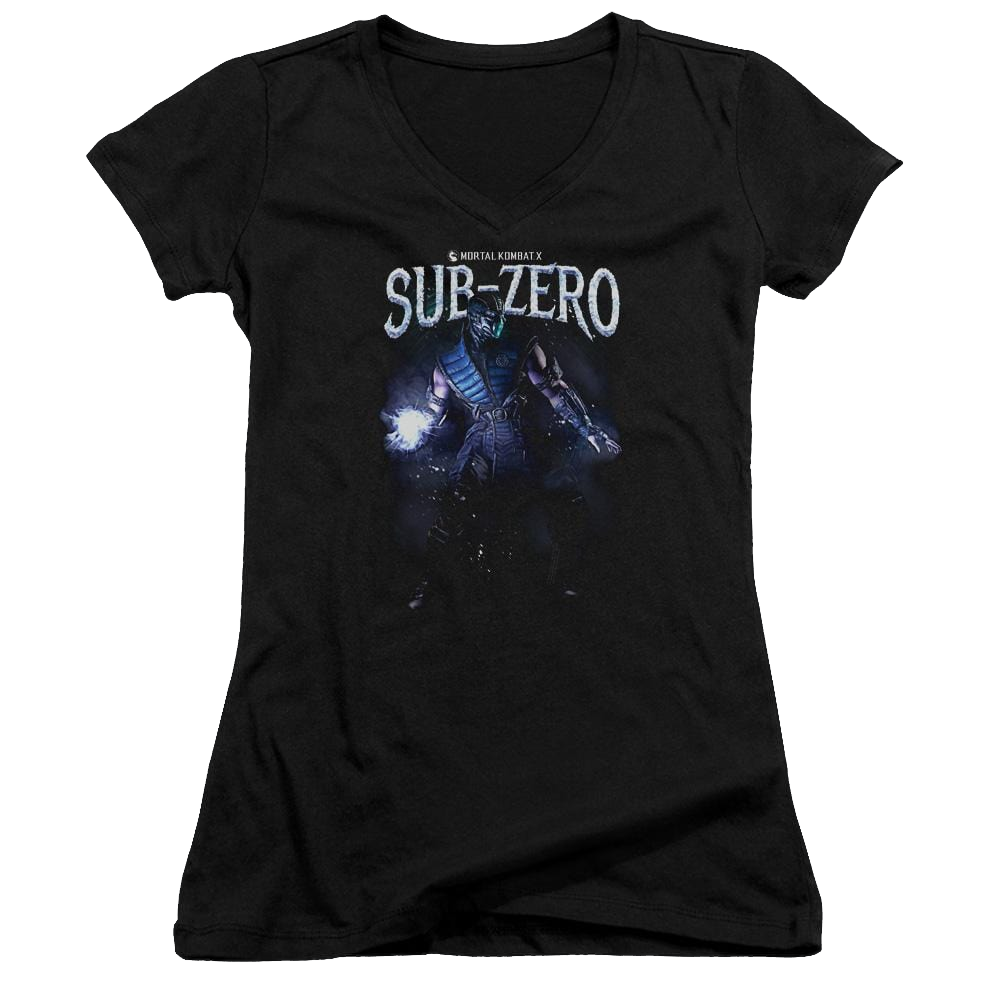 Mortal Kombat Sub-zero Juniors V-Neck T-Shirt Juniors V-Neck T-Shirt Mortal Kombat   