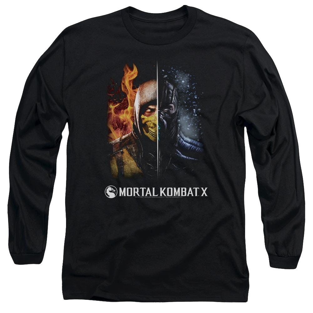 Mortal Kombat Fire And Ice Men's Long Sleeve T-Shirt Men's Long Sleeve T-Shirt Mortal Kombat   