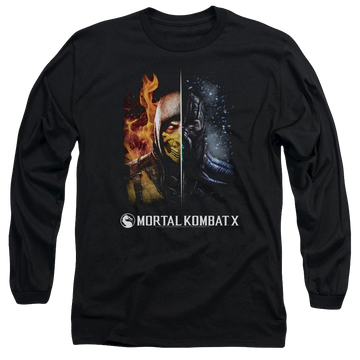 Mortal Kombat Fire And Ice Men's Long Sleeve T-Shirt Men's Long Sleeve T-Shirt Mortal Kombat   