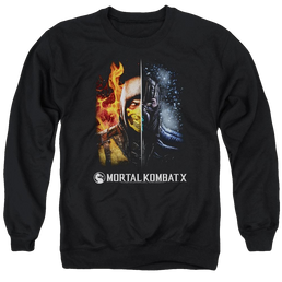 Mortal Kombat Fire And Ice Men's Crewneck Sweatshirt Men's Crewneck Sweatshirt Mortal Kombat   