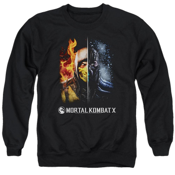 Mortal Kombat Fire And Ice Men's Crewneck Sweatshirt Men's Crewneck Sweatshirt Mortal Kombat   
