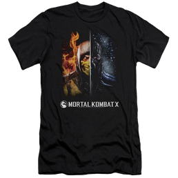 Mortal Kombat Fire And Ice Premium Adult Slim Fit T-Shirt Men's Premium Slim Fit T-Shirt Mortal Kombat   