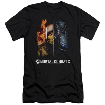 Mortal Kombat Fire And Ice Premium Adult Slim Fit T-Shirt Men's Premium Slim Fit T-Shirt Mortal Kombat   