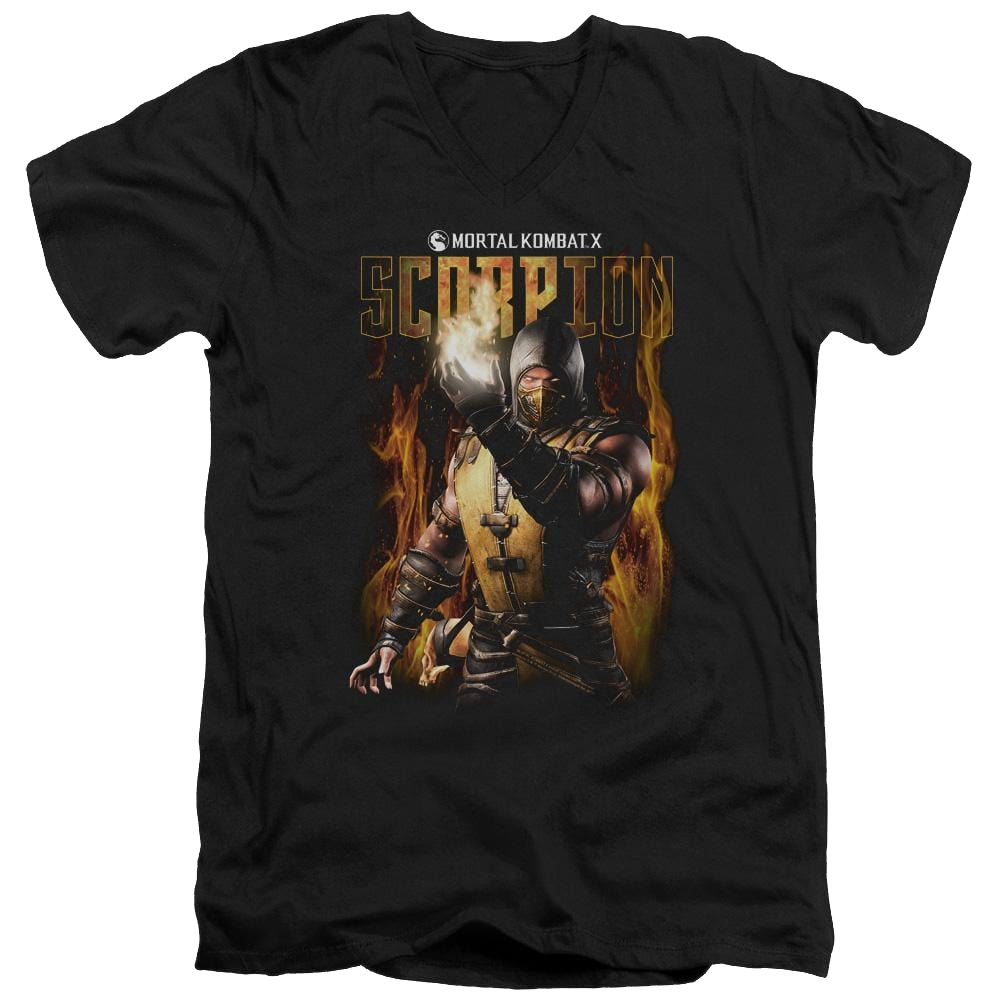 Mortal Kombat Scorpion Men's V-Neck T-Shirt Men's V-Neck T-Shirt Mortal Kombat   