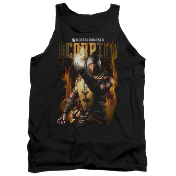 Black men's tank with Mortal Kombat Scorpion graphic