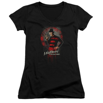 A Nightmare on Elm Street This Is God - Juniors V-Neck T-Shirt A Nightmare on Elm Street