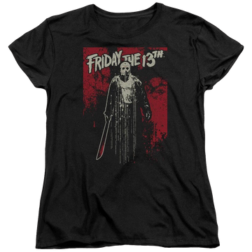 Black women's t-shirt with Friday The 13th Drip graphic
