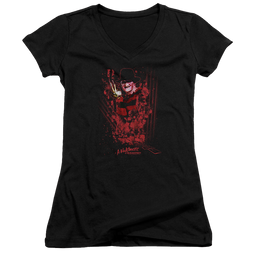 A Nightmare on Elm Street One Two Freddys Coming For You - Juniors V-Neck T-Shirt Juniors V-Neck T-Shirt A Nightmare on Elm Street   