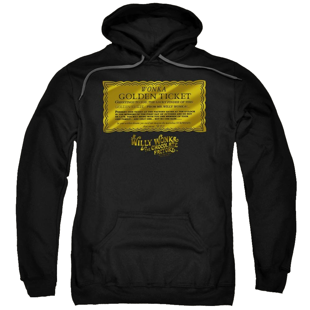 Willy Wonka & the Chocolate Factory Golden Ticket Pullover Hoodie Pullover Hoodie Willy Wonka and the Chocolate Factory   