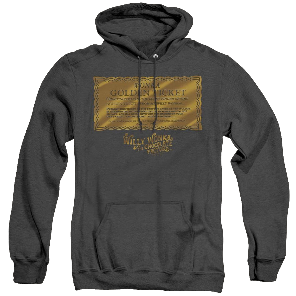 Willy Wonka And The Chocolate Factory Golden Ticket - Heather Pullover Hoodie Heather Pullover Hoodie Willy Wonka and the Chocolate Factory   