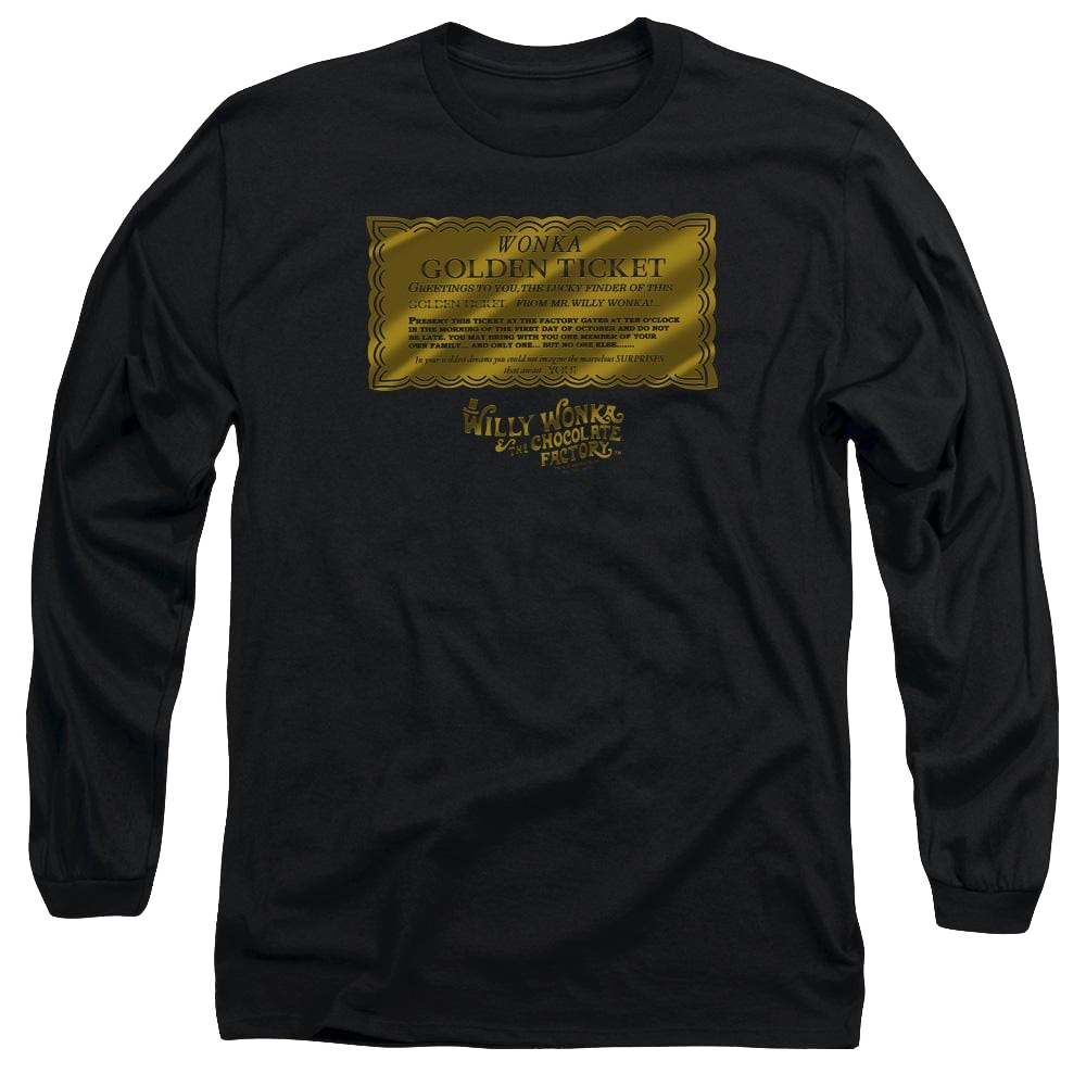 Willy Wonka & the Chocolate Factory Golden Ticket Men's Long Sleeve T-Shirt Men's Long Sleeve T-Shirt Willy Wonka and the Chocolate Factory   