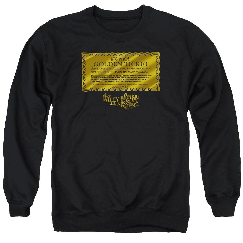 Willy Wonka & the Chocolate Factory Golden Ticket Men's Crewneck Sweatshirt Men's Crewneck Sweatshirt Willy Wonka and the Chocolate Factory   