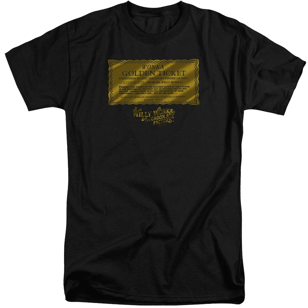 Willy Wonka & the Chocolate Factory Golden Ticket Men's Tall Fit T-Shirt Men's Tall Fit T-Shirt Willy Wonka and the Chocolate Factory   