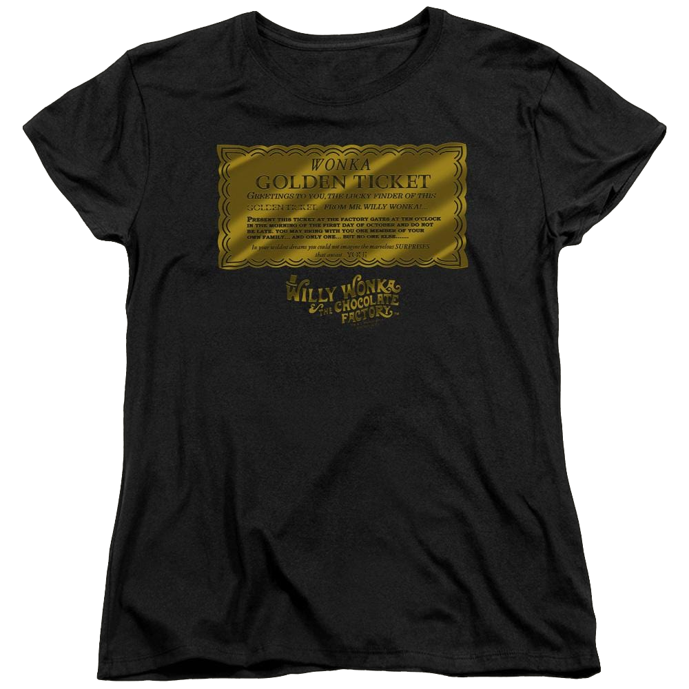 Willy Wonka & the Chocolate Factory Golden Ticket Women's T-Shirt Women's T-Shirt Willy Wonka and the Chocolate Factory   