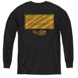 Willy Wonka And The Chocolate Factory Golden Ticket - Youth Long Sleeve T-Shirt Youth Long Sleeve T-Shirt Willy Wonka and the Chocolate Factory   