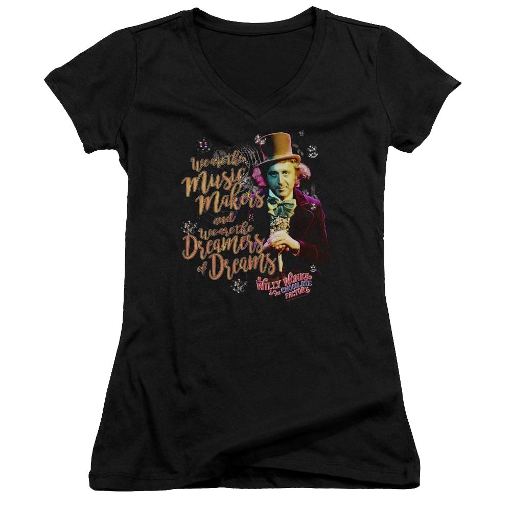 Willy Wonka & the Chocolate Factory Music Makers Juniors V-Neck T-Shirt Juniors V-Neck T-Shirt Willy Wonka and the Chocolate Factory   