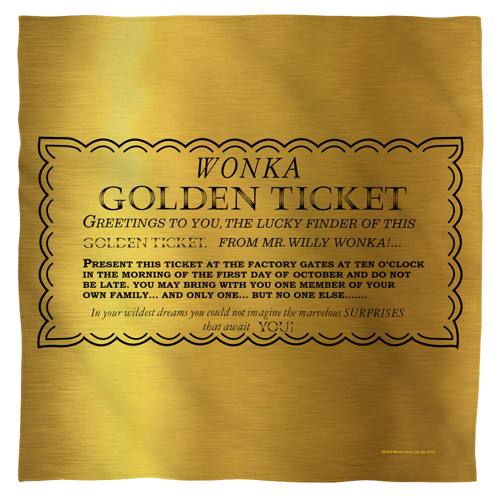 Willy Wonka and the Chocolate Factory I Got A Golden Ticket - Bandana Bandanas Willy Wonka and the Chocolate Factory   