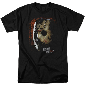 Black men's regular fit t-shirt with Friday The 13th Mask Of Death graphic