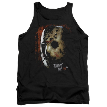 Black men's tank with Friday The 13th Mask Of Death graphic