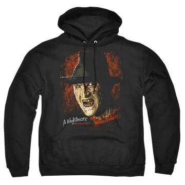 Black pullover hoodie with A Nightmare on Elm Street Worst Nightmare graphic