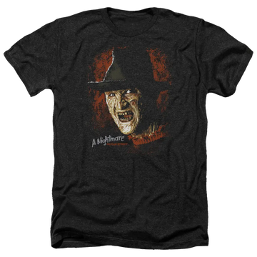 Charcoal men's heather t-shirt with A Nightmare on Elm Street Worst Nightmare graphic