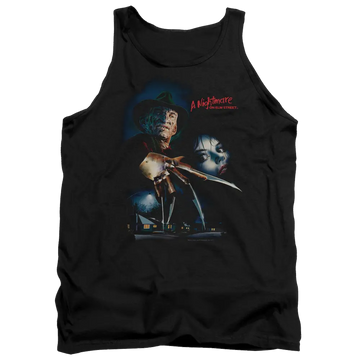 Black men's tank with A Nightmare on Elm Street Elm Street Poster graphic