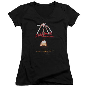 A Nightmare on Elm Street Alternate Poster - Juniors V-Neck T-Shirt A Nightmare on Elm Street
