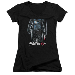 Friday The 13th 13th Poster - Juniors V-Neck T-Shirt Juniors V-Neck T-Shirt Friday The 13th   