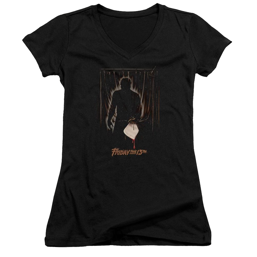 Friday The 13th Part 3 Poster - Juniors V-Neck T-Shirt Juniors V-Neck T-Shirt Friday The 13th   
