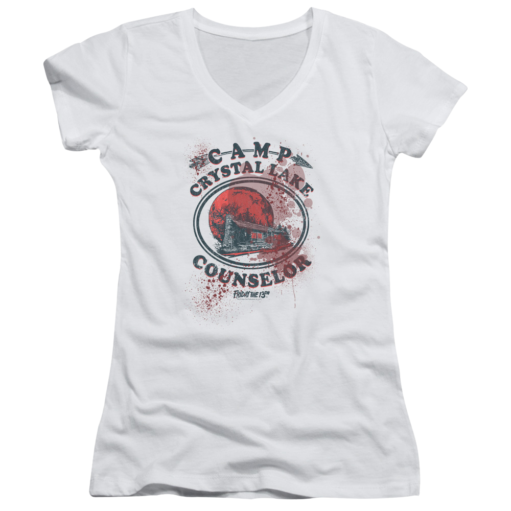 Friday The 13th Camp Counselor Victim - Juniors V-Neck T-Shirt Juniors V-Neck T-Shirt Friday The 13th   