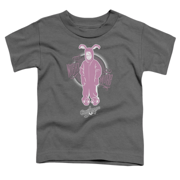 Charcoal toddler t-shirt with A Christmas Story Christmas Pink Nightmare graphic