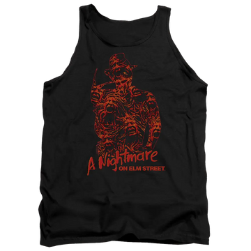 Black men's tank with A Nightmare on Elm Street Chest Of Souls graphic