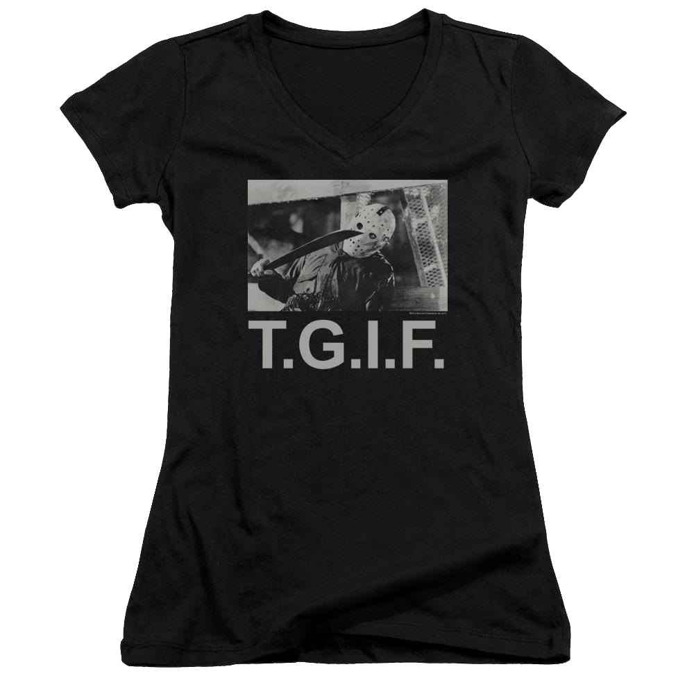 Friday The 13th Tgif - Juniors V-Neck T-Shirt Juniors V-Neck T-Shirt Friday The 13th   