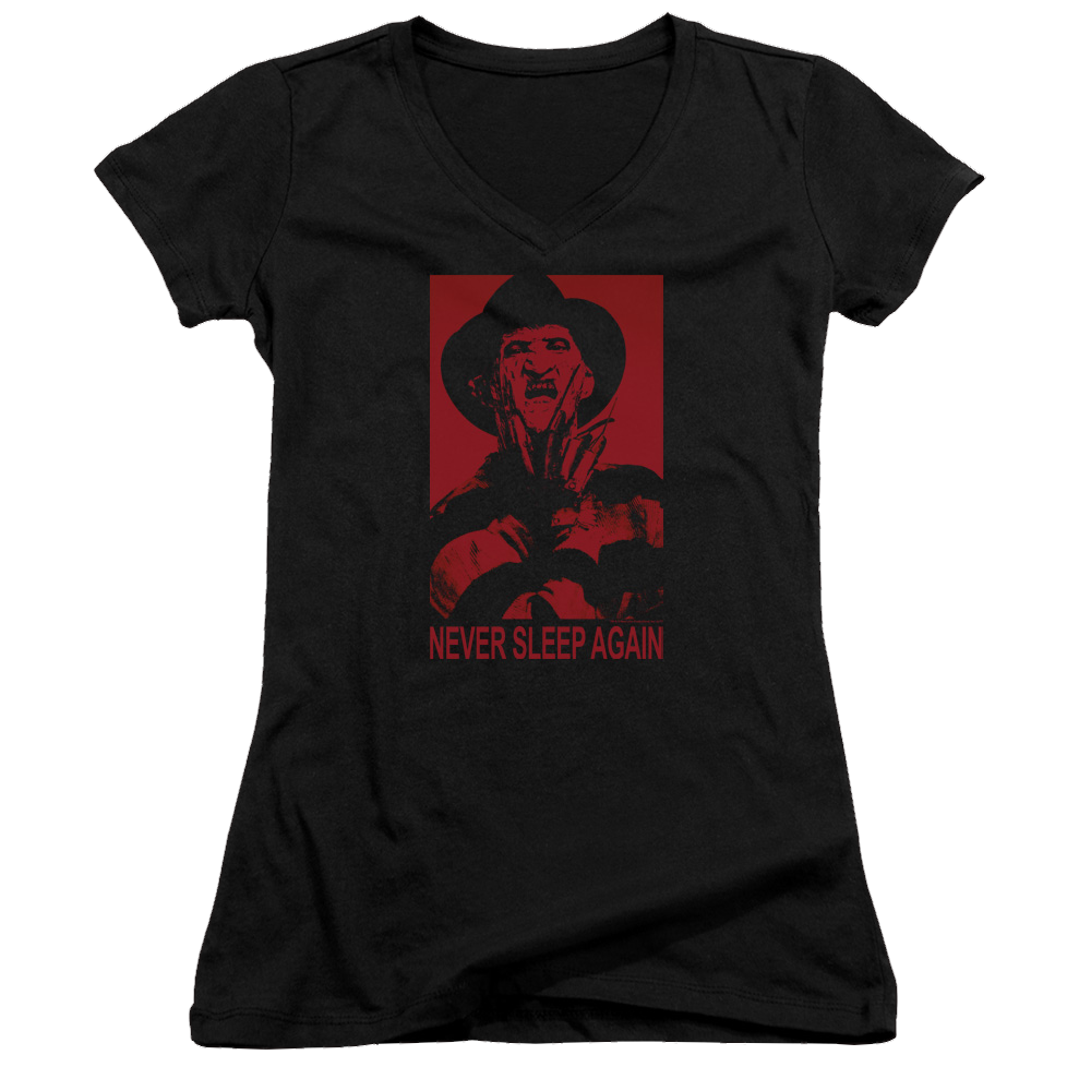 A Nightmare on Elm Street Never Sleep Again - Juniors V-Neck T-Shirt Juniors V-Neck T-Shirt A Nightmare on Elm Street   