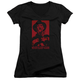 A Nightmare on Elm Street Never Sleep Again - Juniors V-Neck T-Shirt Juniors V-Neck T-Shirt A Nightmare on Elm Street   