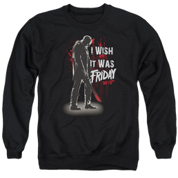 Friday The 13th I Wish It Was Friday - Men's Crewneck Sweatshirt Men's Crewneck Sweatshirt Friday The 13th   