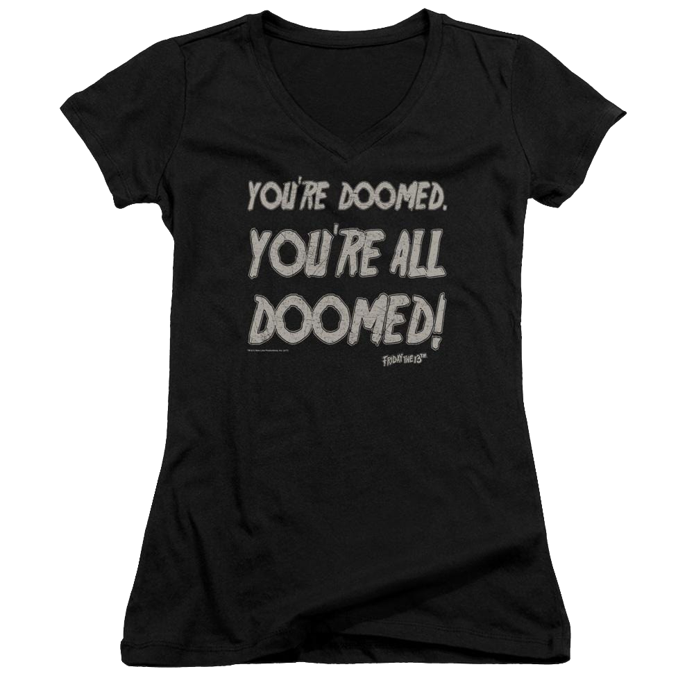 Friday The 13th Doomed - Juniors V-Neck T-Shirt Juniors V-Neck T-Shirt Friday The 13th   