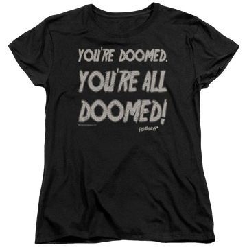 Black women's t-shirt with Friday The 13th Doomed graphic