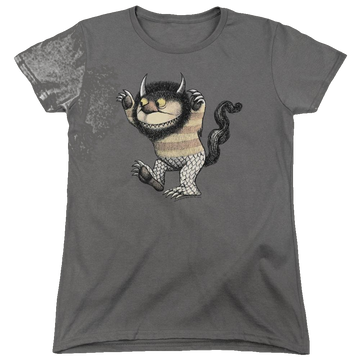 Black women's t-shirt with Where The Wild Things Are Carol graphic