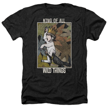 Charcoal men's heather t-shirt with Where The Wild Things Are King Of All Wild Things graphic