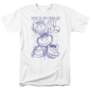 White men's regular fit t-shirt with Where The Wild Things Are Wild Sketch graphic