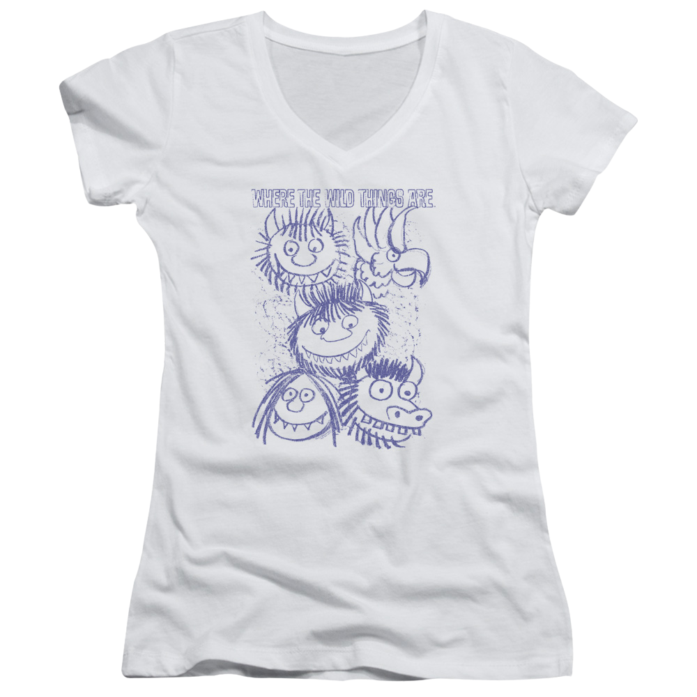 Where The Wild Things Are Wild Sketch Juniors V-Neck T-Shirt Juniors V-Neck T-Shirt Where The Wild Things Are   