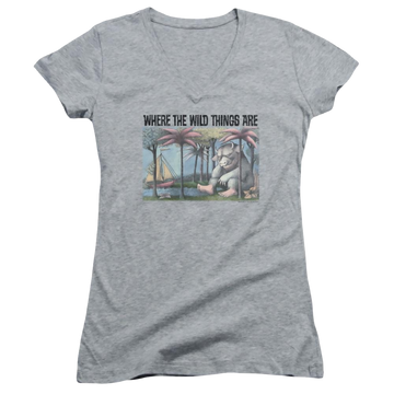 Where The Wild Things Are Cover Art Juniors V-Neck T-Shirt Juniors V-Neck T-Shirt Where The Wild Things Are   