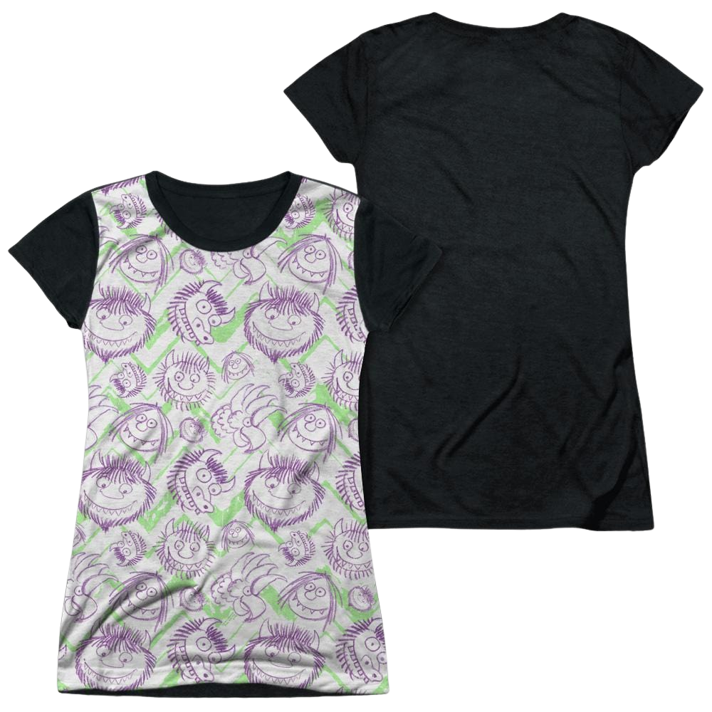 Where The Wild Things Are Wild Scribble Juniors Black Back T-Shirt Juniors Black Back T-Shirt Where The Wild Things Are   