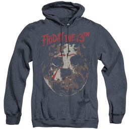 Friday The 13Th Rough Mask - Heather Pullover Hoodie Heather Pullover Hoodie Friday The 13th   
