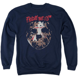 Friday The 13th Rough Mask - Men's Crewneck Sweatshirt Men's Crewneck Sweatshirt Friday The 13th   