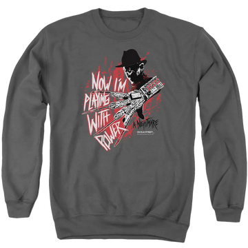 A Nightmare on Elm Street Playing With Power - Men's Crewneck Sweatshirt A Nightmare on Elm Street