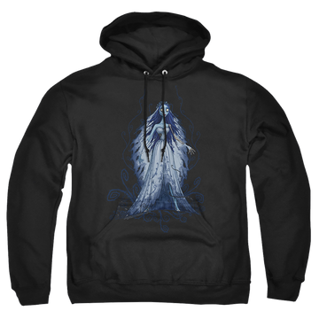 Black pullover hoodie with Corpse Bride Vines graphic